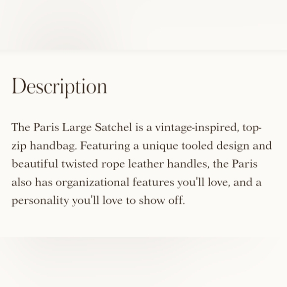 Patricia Nash large Paris satchel, tooled leather - Picture 16 of 16